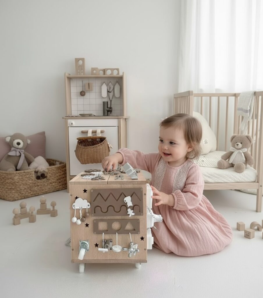 Drewniana kostka manipulacyjna Nunukids XXL — widok 4