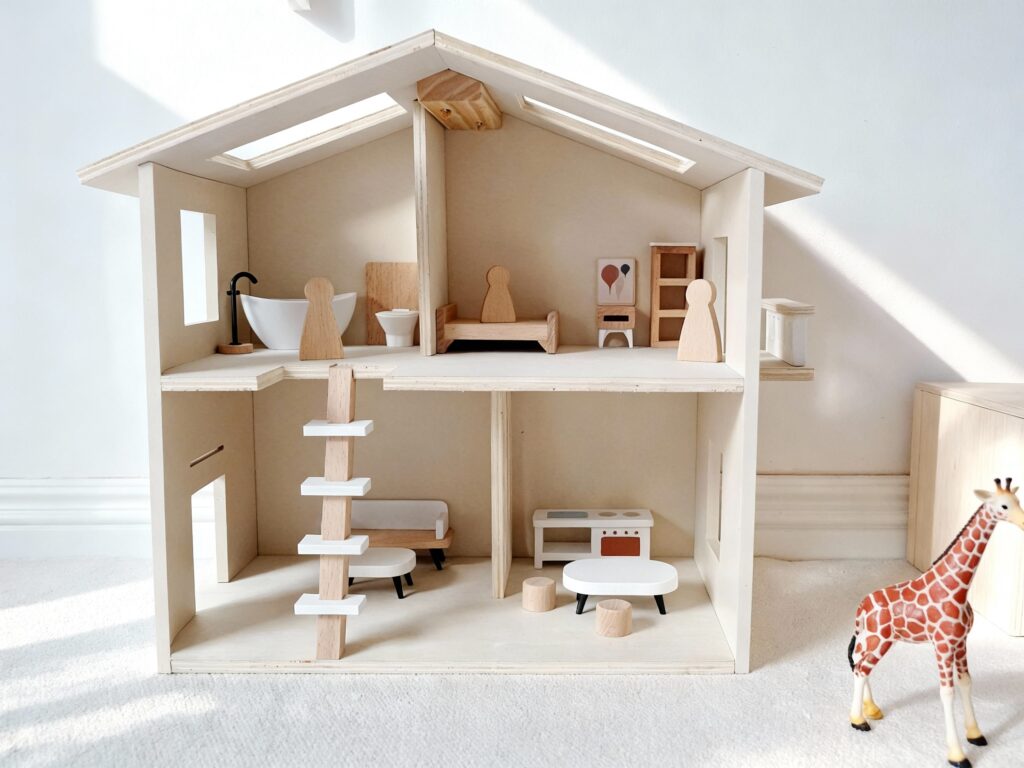 Drewniany domek dla lalek retro nunukids – zdjęcie 7