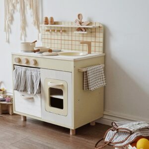 Drewniana kuchnia retro beż – zdjęcie 3
