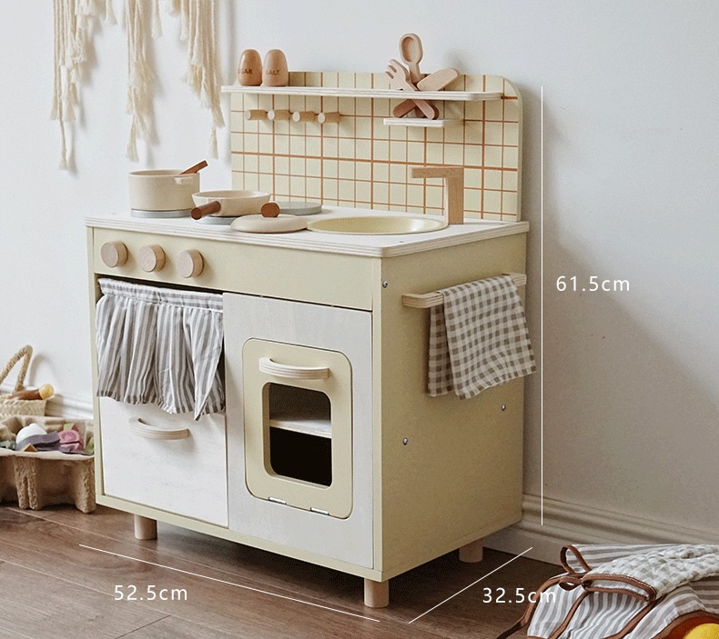 Drewniana kuchnia retro beż – zdjęcie 12