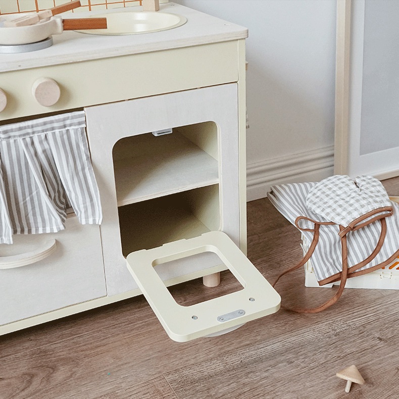 Drewniana kuchnia retro beż – zdjęcie 5
