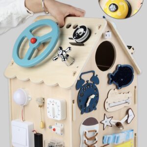 Drewniany domek manipulacyjny z kierownicą – zdjęcie 5