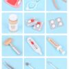 DREWNIANY ZESTAW LEKARZA XL Z CZERWONĄ TORBĄ — widok 9