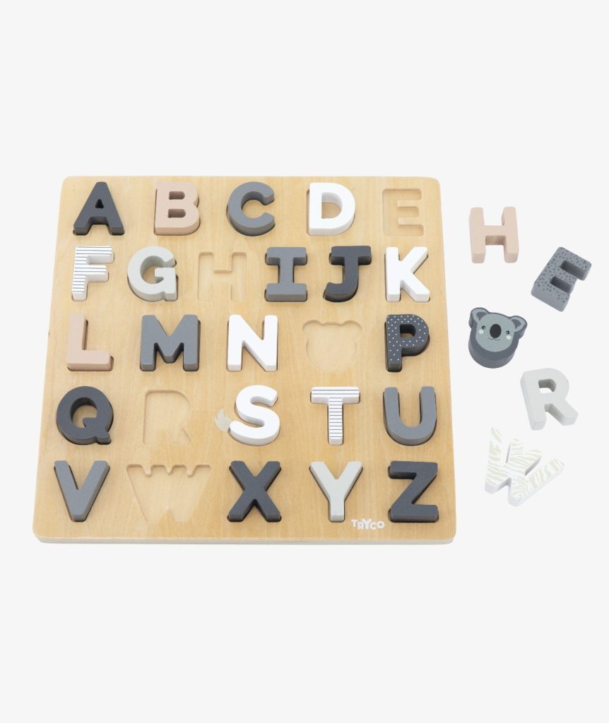 Drewniane Puzzle Alfabet Tryco