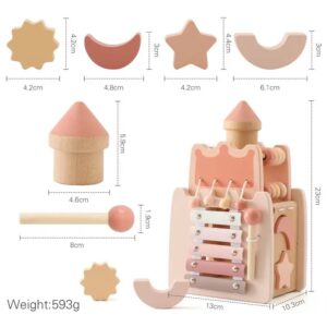 Drewniana edukacyjna kostka manipulacyjna zamek – zdjęcie 9
