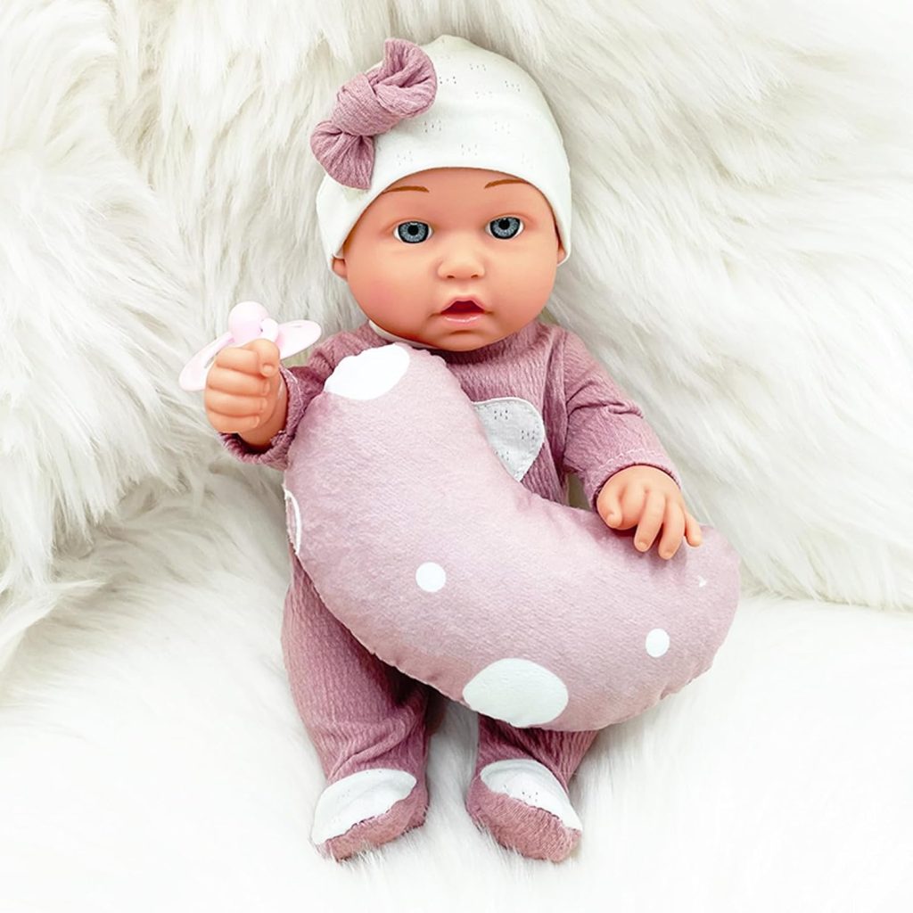 LALKA BOBAS W NOSIDEŁKU Z CZAPECZKĄ Z KOKARDKĄ NIEMOWLAK 30CM — widok 4