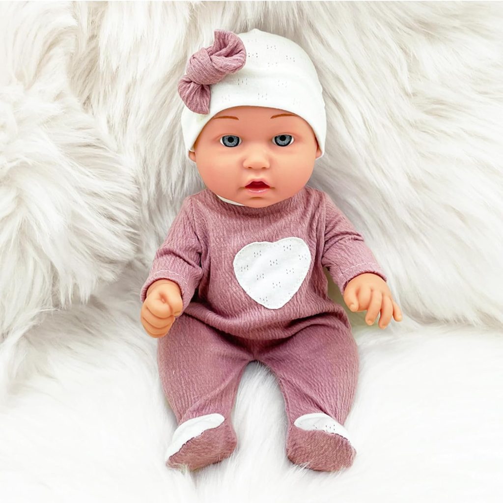 LALKA BOBAS W NOSIDEŁKU Z CZAPECZKĄ Z KOKARDKĄ NIEMOWLAK 30CM — widok 2