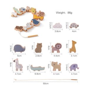 Drewniana zabawka zręcznościowa nawlekanka zwierzątka z zoo – zdjęcie 4
