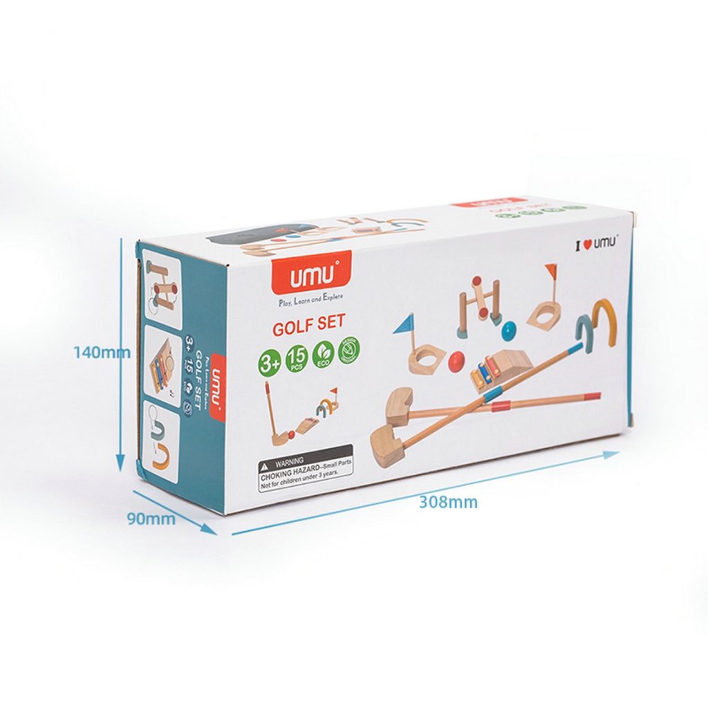 Drewniany edukacyjny zestaw do gry w mini golfa — widok 8