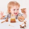 DUŻY DREWNIANY ZESTAW INSTRUMENTÓW MUZYCZNYCH MIŚ — widok 5