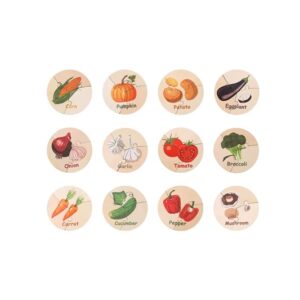 DREWNIANE PUZZLE WARZYWA MONTESSORI GRA