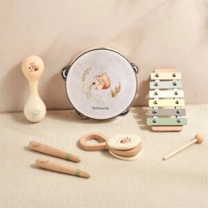 MAŁY ZESTAW MUZYCZNY MONTESSORI - DREWNIANE INSTRUMENTY DLA DZIECI