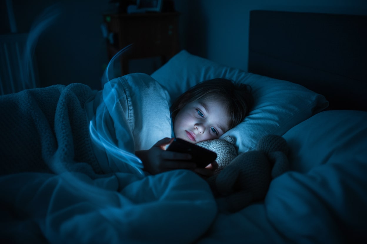 Rodzina z dziećmi i technologią