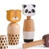 Drewniane figurki zwierząt: panda, miś, małpka i tygrys – zdjęcie 2