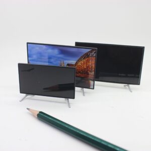 Miniaturowy telewizor na nóżkach do domku dla lalek, 2 rozmiary